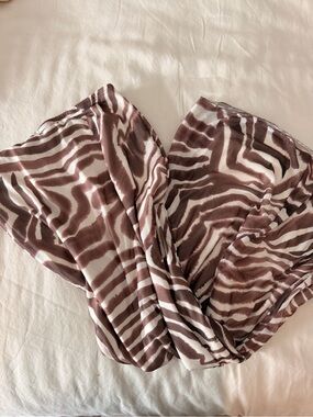 T.J.Maxx Brown and White Zebra-Print Maxi Skirt
